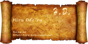 Hirs Dóra névjegykártya